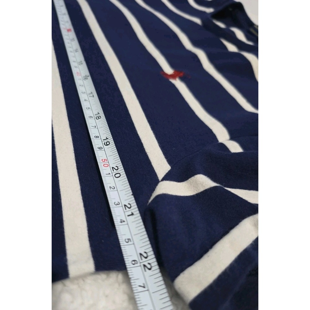 POLO RALPH LAUREN CUSTOM SLIM FIT CREWNECK T-SHIRT STRIPED WHITE / BLUE MEN XL - Picture 3 of 7